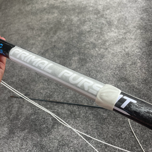 speargun with primal pursuit gun barrel sticker